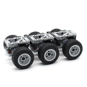 119 buah Set Roda Mobil Berteknologi Tinggi MOC Blok Bangunan Bagian Pengangkat Pin Teknis DIY Kompatibel dengan Mainan Bata Trailer Gandar 3 10 truk trailer lego penjualan terbaik - №