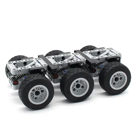 119pcs MOC High-Tech Car Wheels Set Building Block DIY Technical Pin Liftarm Parts Compatible with 3 Axled Trailer Brick Toys
