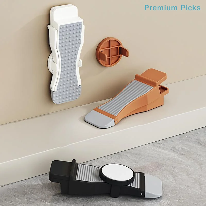 portableAdjustable Height Non-Slip Rubber Door Stopper Wedge Works on Tile Wood Carpet Floors for Home Office Daily Use