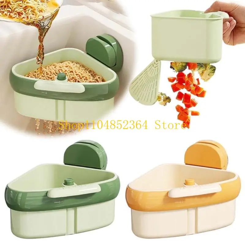 

652F Practical Suction Cup Sink Strainer Basket Vegetable Sponge Tray for Kitchen