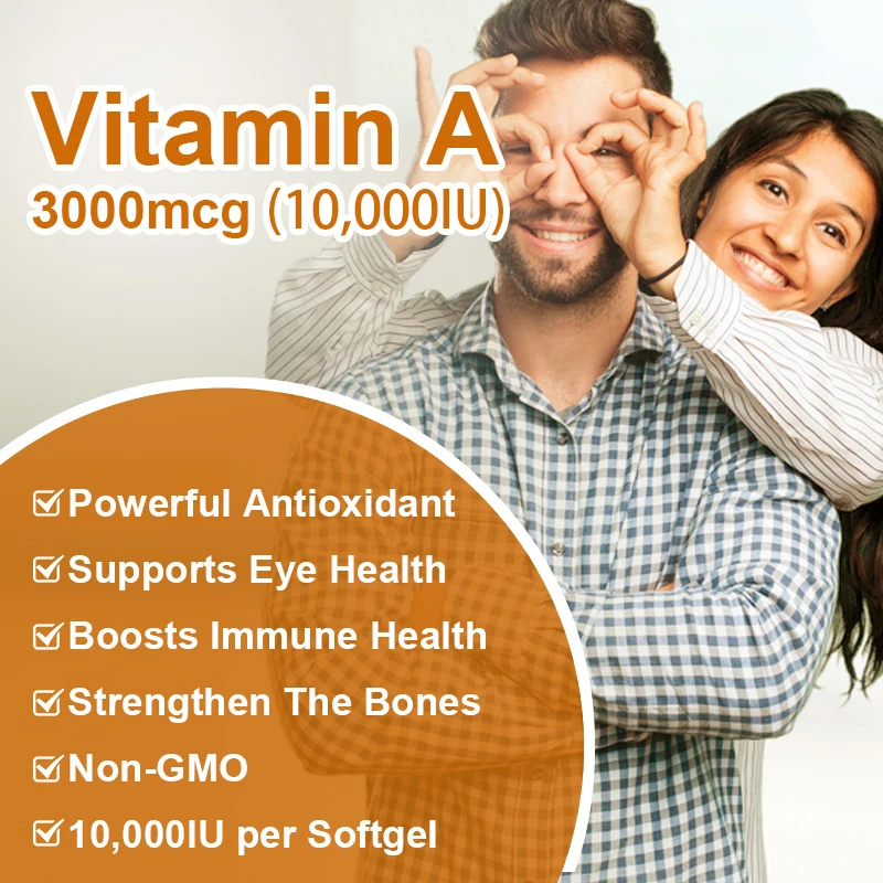 Kexinsh Vitamin A Capsules from Fish Liver Oil, Supports Immune, Reproductive Function, and Cellular Health for Vision, Skin