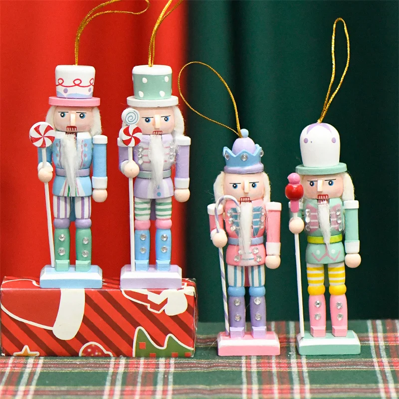 4pcs Mini 13cm Nutcracker Puppet Soldier Christmas Tree Decoration Wooden Soldier Nutcracker Navidad Noel Home Table Ornaments