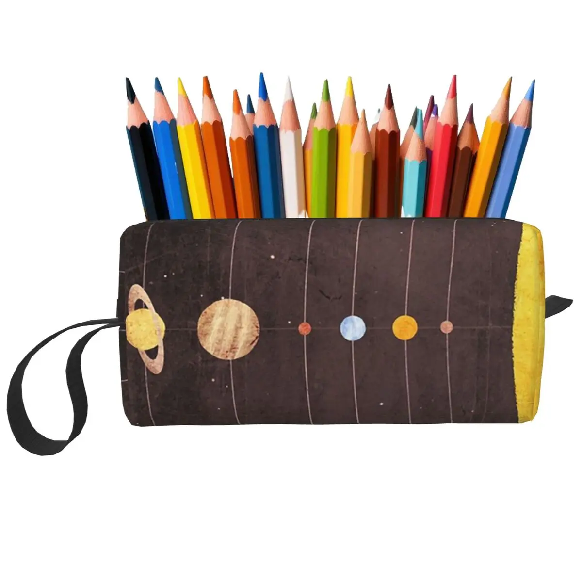 Solar System Pencil Case for Students School Pen Box Pencil Bag Stationery Supplies Travel Women Organizer Pouch