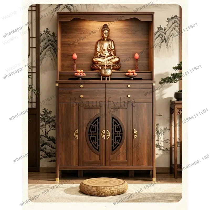 New Chinese-style offering table, Buddhist niche cabinet, offering table, God of Wealth incense case, household offering table
