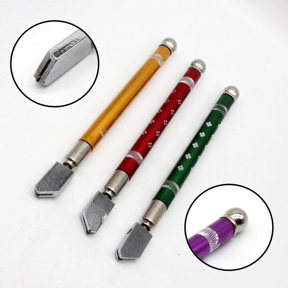 10PCS Multicolo Glass Cutter Wheel Blade Antislip Metal Handle For DIY Tile Mirror Craft Cutting Professional Portable HandTools