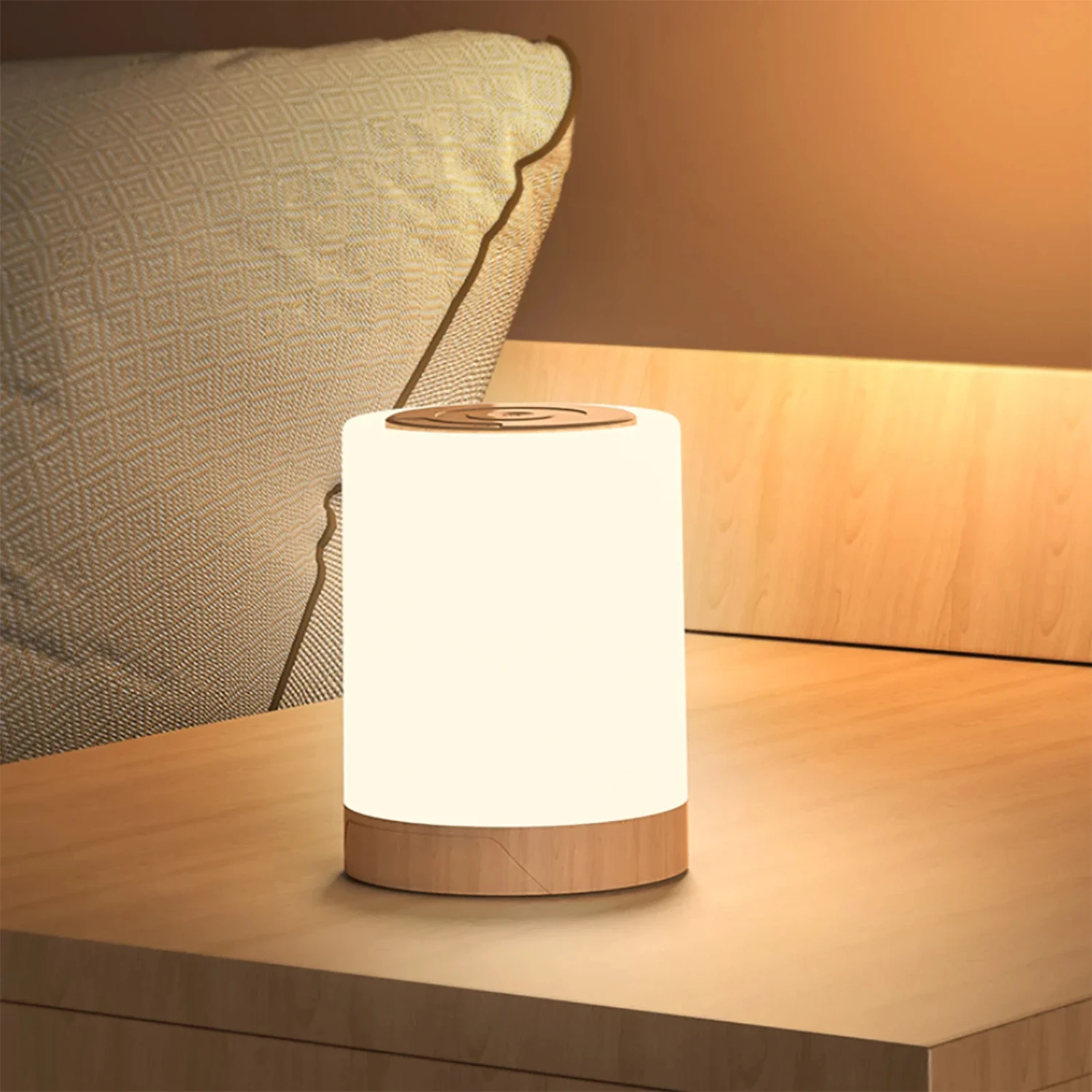 Control Night Light With Hanging USB Rechargeable Dimmable RGB Night Light Bedroom Bedside Ambient Table Lamp With Timer