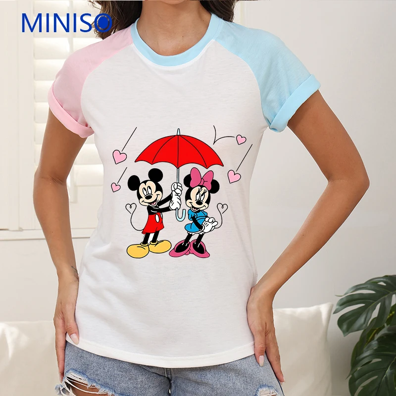 

Trends Women Personalized Female Clothes Y2k T-shirt Short Sleeve Disney Mickey Minnie Cartoon Clothing Brands New Summer Dress