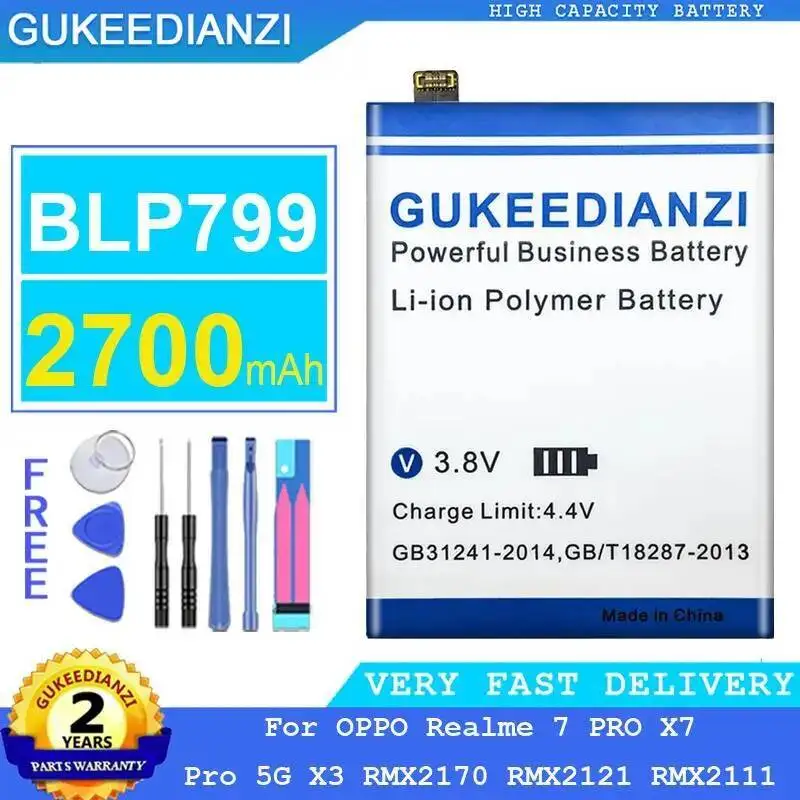 

2700Mah High-Efficiency BLP799 For Oppo Realme 7 Pro X7 5G X3 RMX2170 RMX2121 RMX2111 Mobile Phone Battery