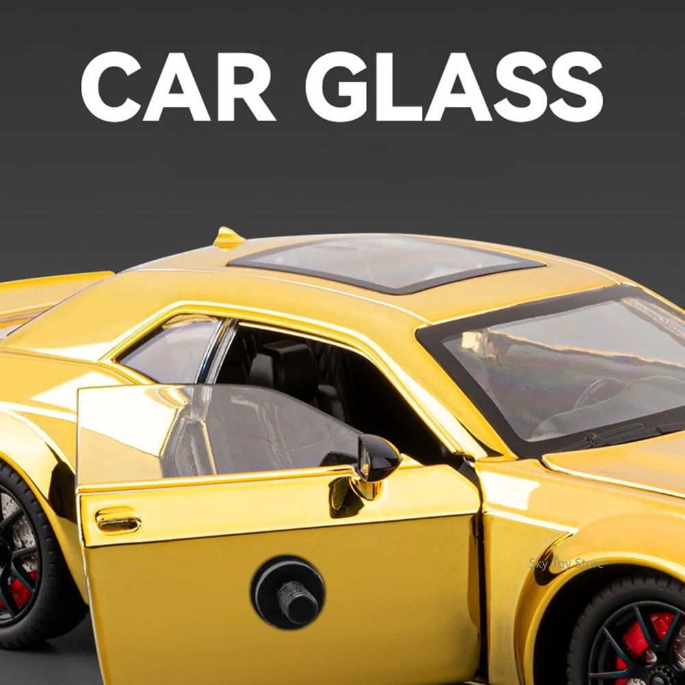 1:24 Challenger SRT Hellcat Lambor LP770 Auto sportiva in lega Diecats Modello Giocattoli Porte aperte Suono Luce Tirare indietro Regali per bambini