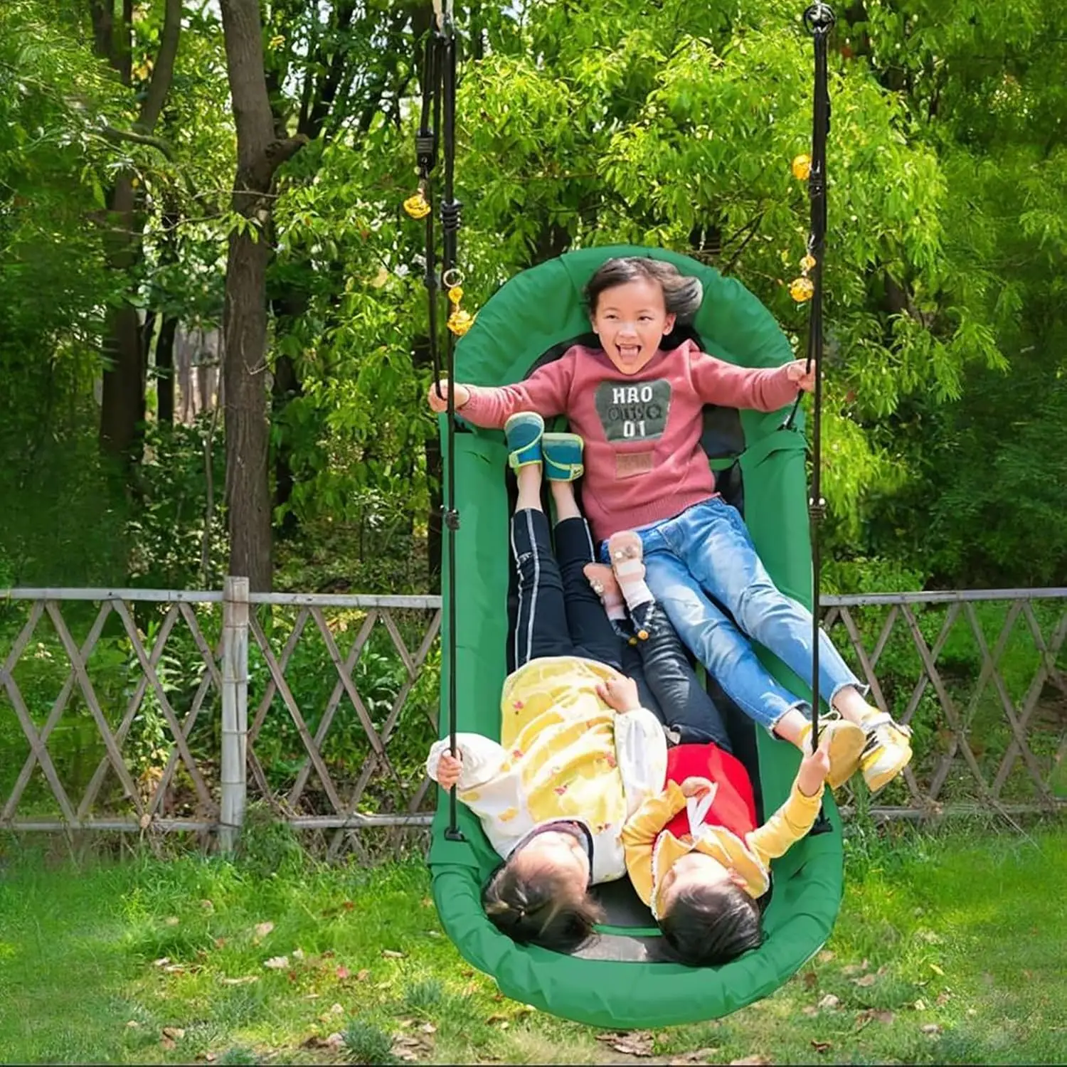 Platform Boat Swing 66 inch-Hanging Hammock Lounger Swing for Tree Backyard Porch Beach Park Playground Teens and Adult