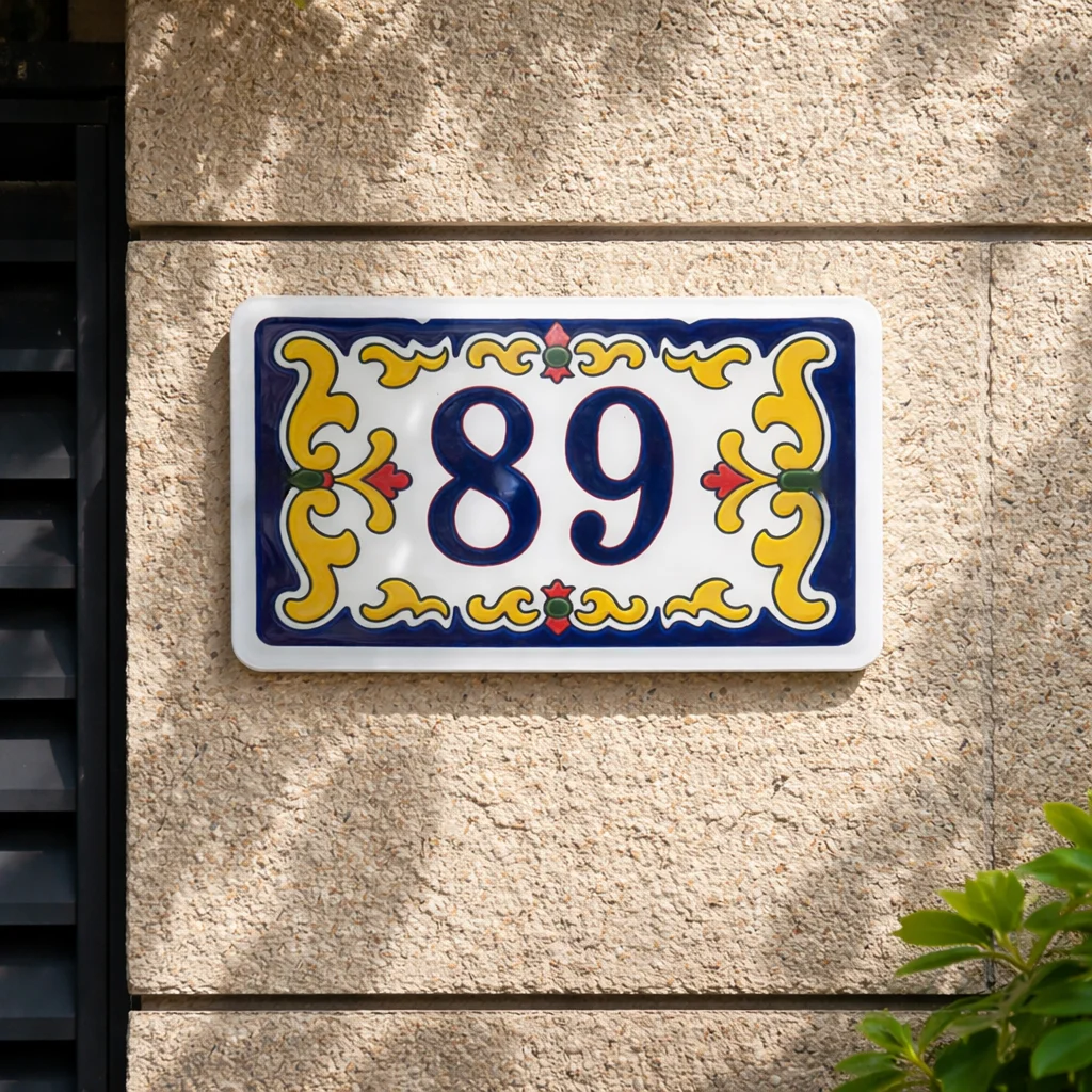 

Акриловая табличка с номером дома в испанском стиле – уличная адресная вывеска с УФ-печатью, пользовательские внешние номера дома для украшения дома
