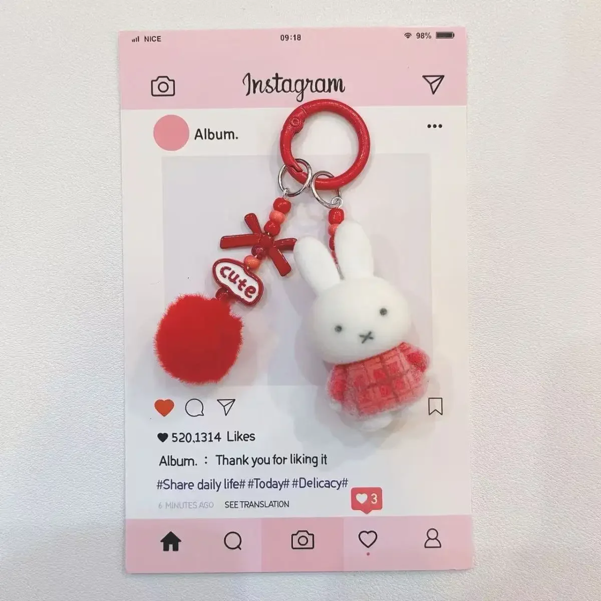 Neuer Miffy Niedlicher Kreativer Modischer Plüsch-Schlüsselanhänger Tragbarer Dekorativer Hasen-Anhänger Anime-Tasche Kawaii Geeignet als Geschenk für Freunde – Detail 6