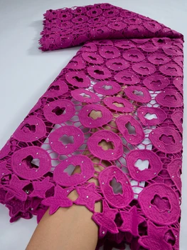 Reinweißer Braut spitzens toff afrikanisches Guipure-Spitzen kleid Frauen hochwertiges elegantes Spitzen näh material für Hochzeit ty3281