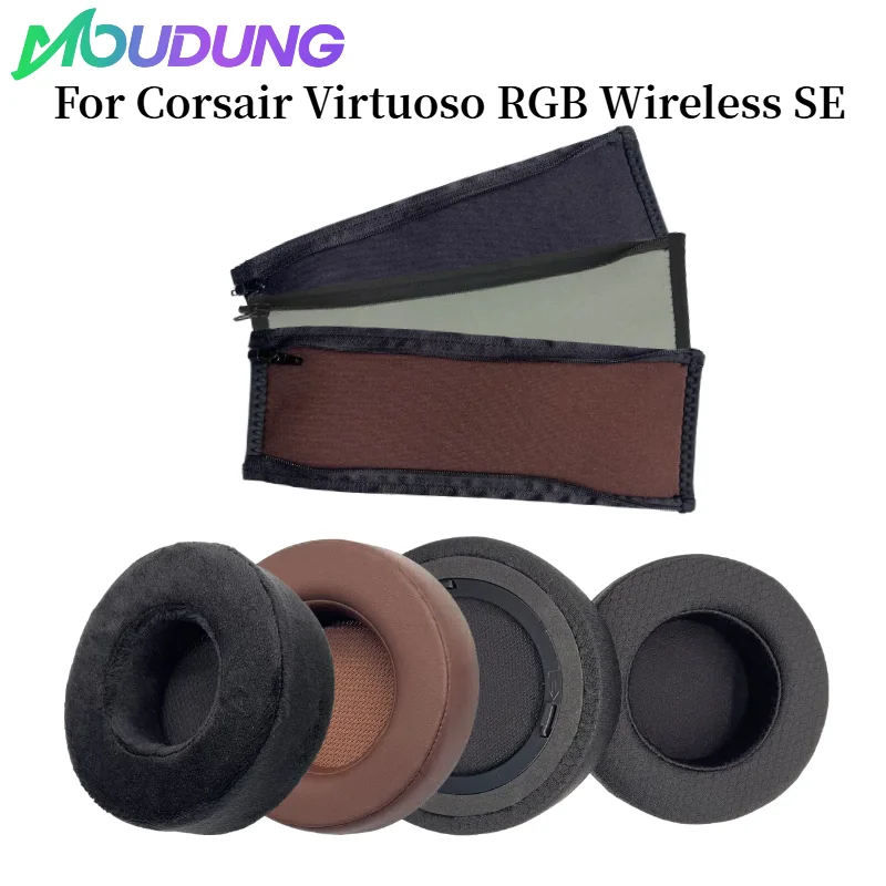 

MOUDUNG Replacement Ear Pads Cushions For Corsair Virtuoso RGB Wireless SE Headphone Soft Memory Foam Pads/Earpads repair parts