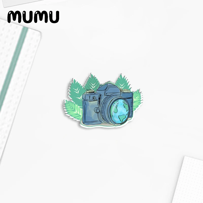 2023 New Floral Camera Lapel Pin Love Photograph Acrylic Brooches Handmade Epoxy Jewelry Shirt Bag Badge