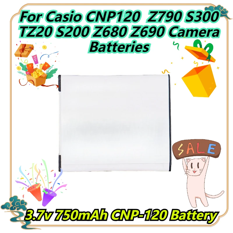 

3.7v 750mAh CNP-120 Battery For Casio CNP120 Z790 S300 TZ20 S200 Z680 Z690 Camera Batteries
