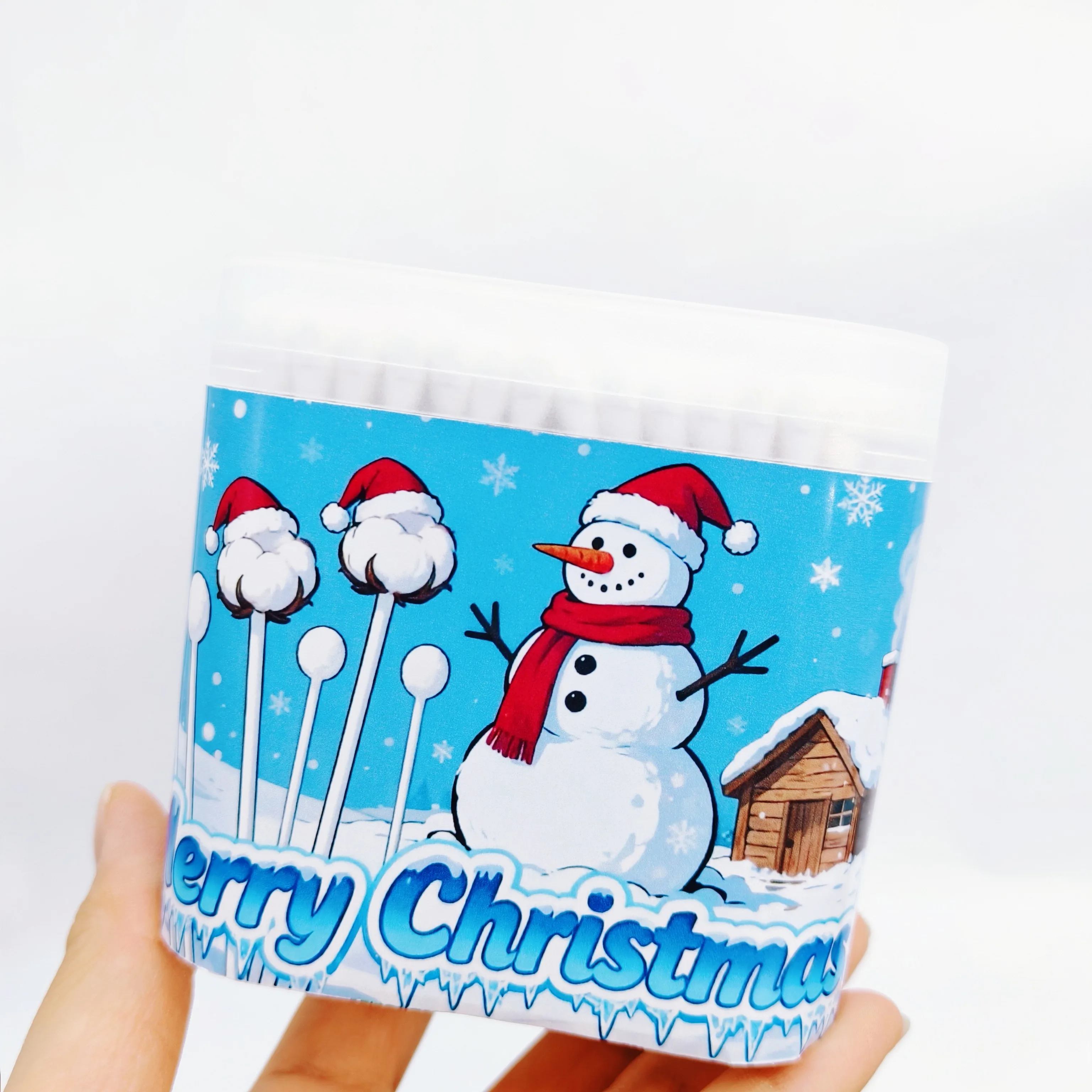 สำลีก้านสองหัวลายคริสต์มาส 600 ชิ้น, สำลีก้านสำหรับผู้ใหญ่ใช้ในชีวิตประจำวัน, สำลีก้านของขวัญสำหรับเทศกาล