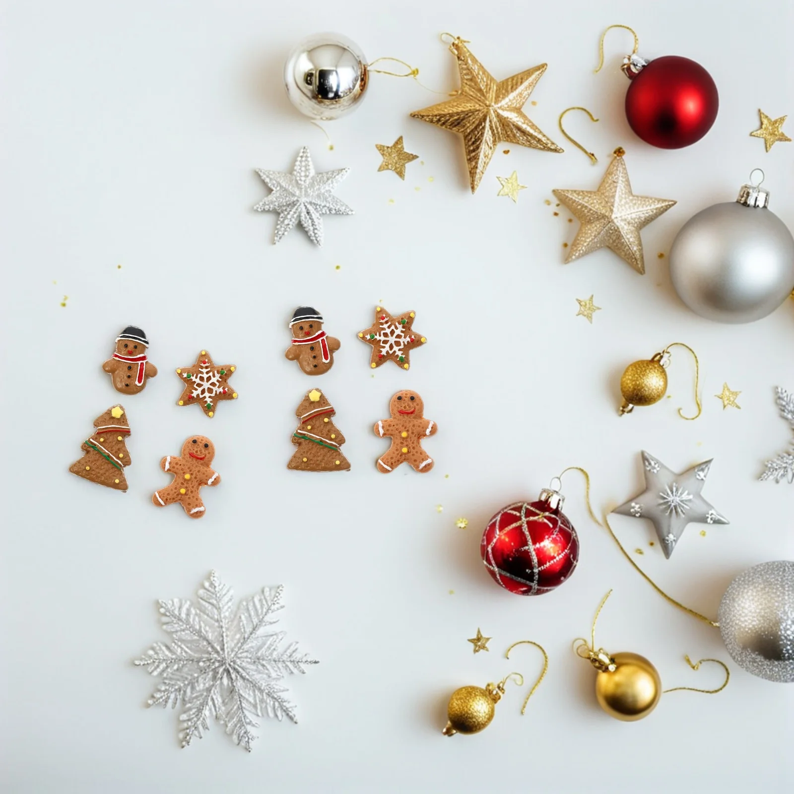 

40Pcs Christmas DIY Resin Accessories Small Elegant Pendants for Handmade Jewelry Mobile Case Hairpin Decoration Craft Kits