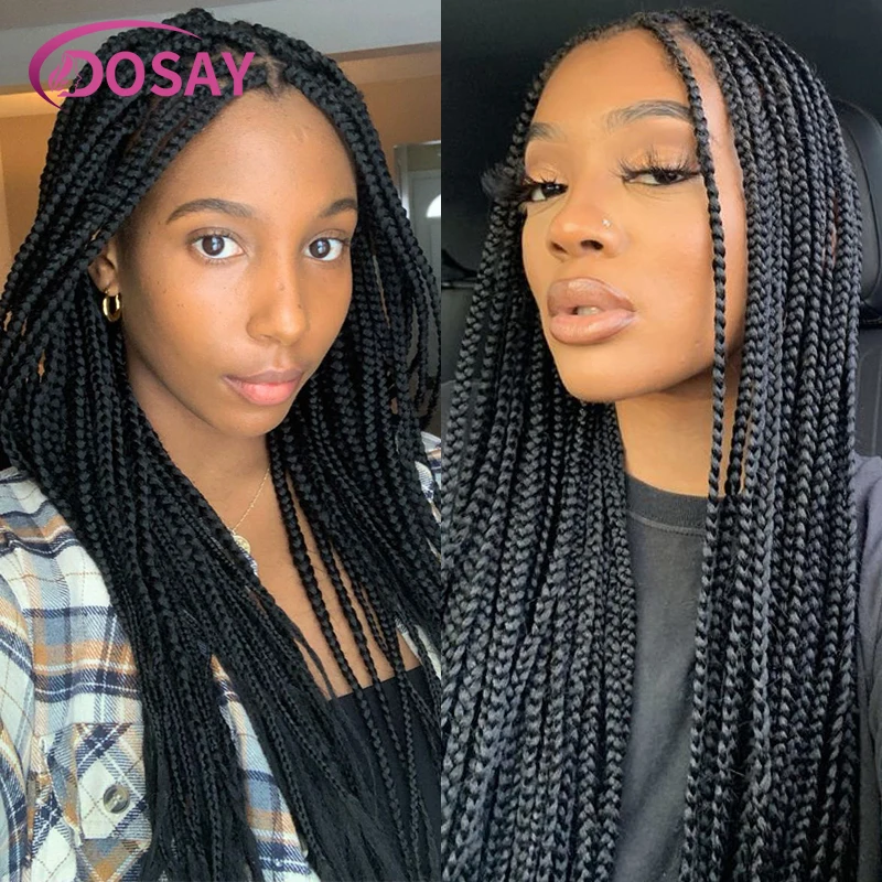 36" Synthetic Knotless Braided Wig: Full Lace Box Braids For Black Women, Stylish And Long-Lasting Braids Hair