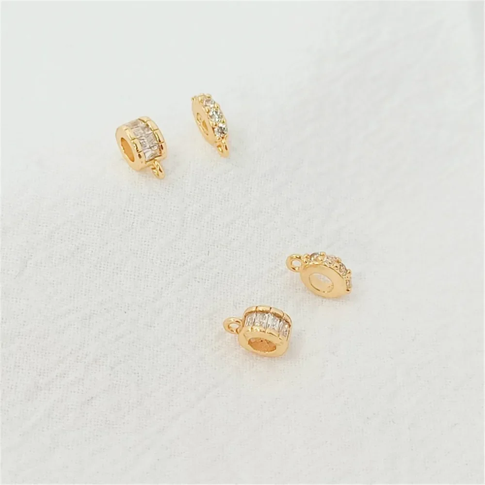 

14-каратное позолоченное трапециевидное циркониевое открытое пряжка из семян подсолнечника ручной работы DIY жемчужное ожерелье кулон соединительная пряжка