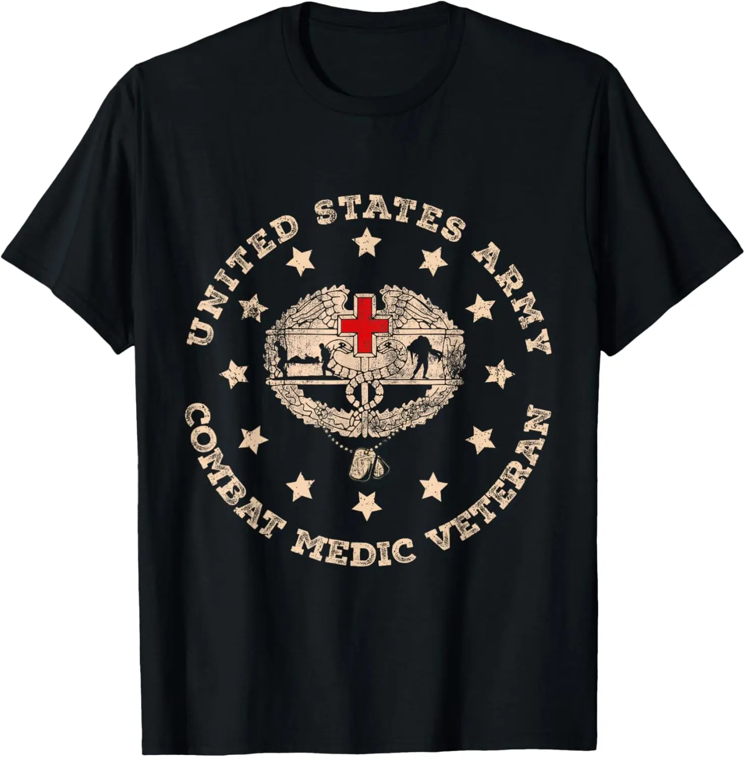 

U.S Army Combat Medic Veteran Medical Military Flag T-Shirt Short Sleeve Casual 100% Cotton Shirt