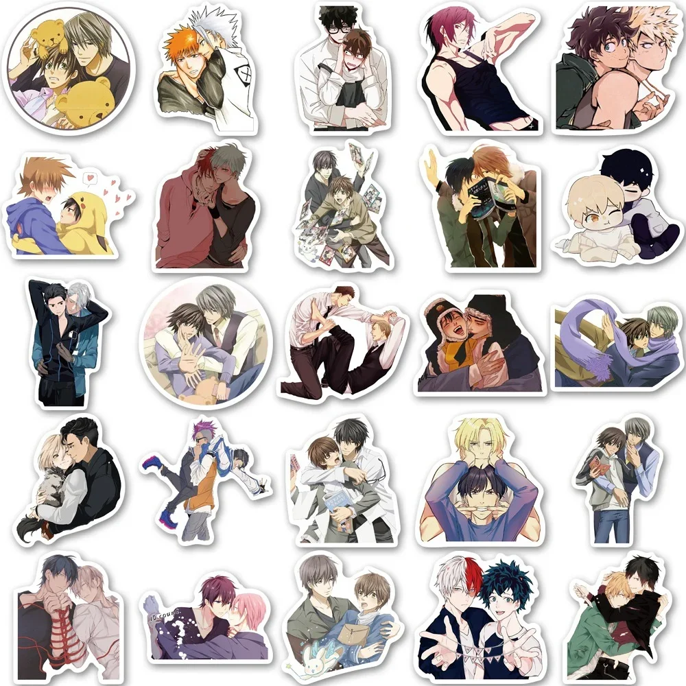 10/30/50PCS Japanese Anime BL/YAOI Gay Graffiti Stickers Suitcase Phone Case Waterproof Cartoon Stickers Wholesale