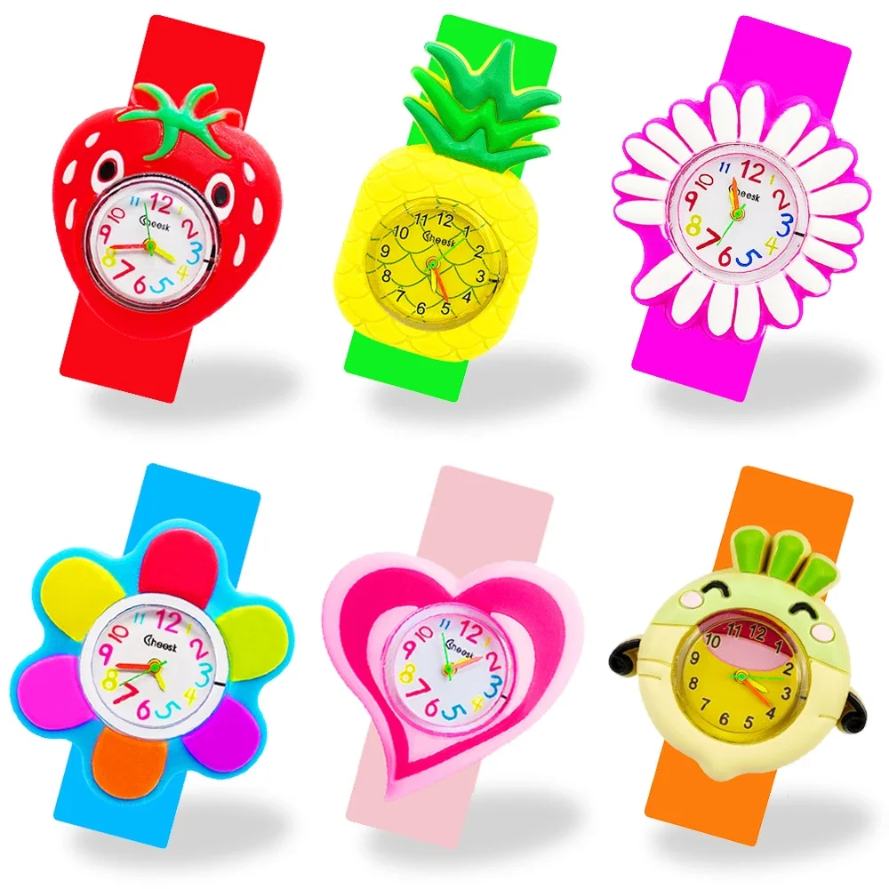 Nuovi arrivi orologio per bambini giocattolo orologi per bambini regalo di compleanno per bambini fiore ravanello fragola pianta orologio al quarzo