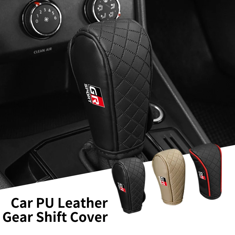 

Car Gear Shifter Cover Leather Handbrake Sleeve Accessories For Toyota Crown GR Corolla YARIS L Auris C-HR Hilux Vios Rav4 Prius