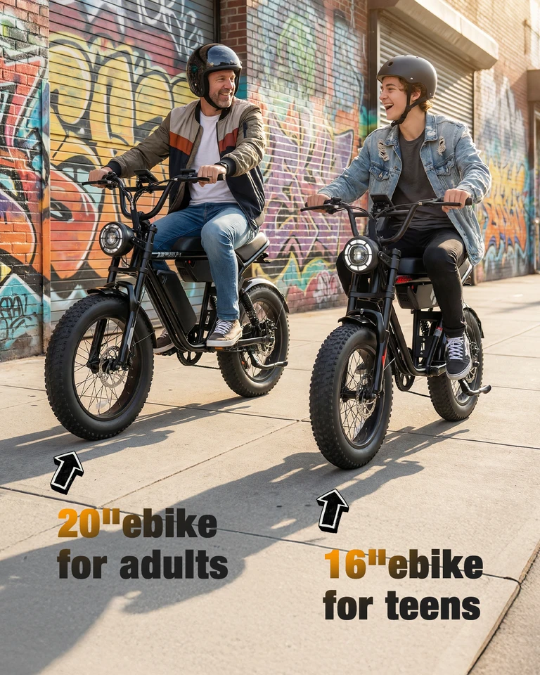 ActBest Blaze Plus Electric Bike, 16" Fat Tires Electric Mountain Bike, 1500W Peak Motor 48V 15.6Ah, 30 MPH 75Mi Range Off-Road Ebike with Full Suspension image 9