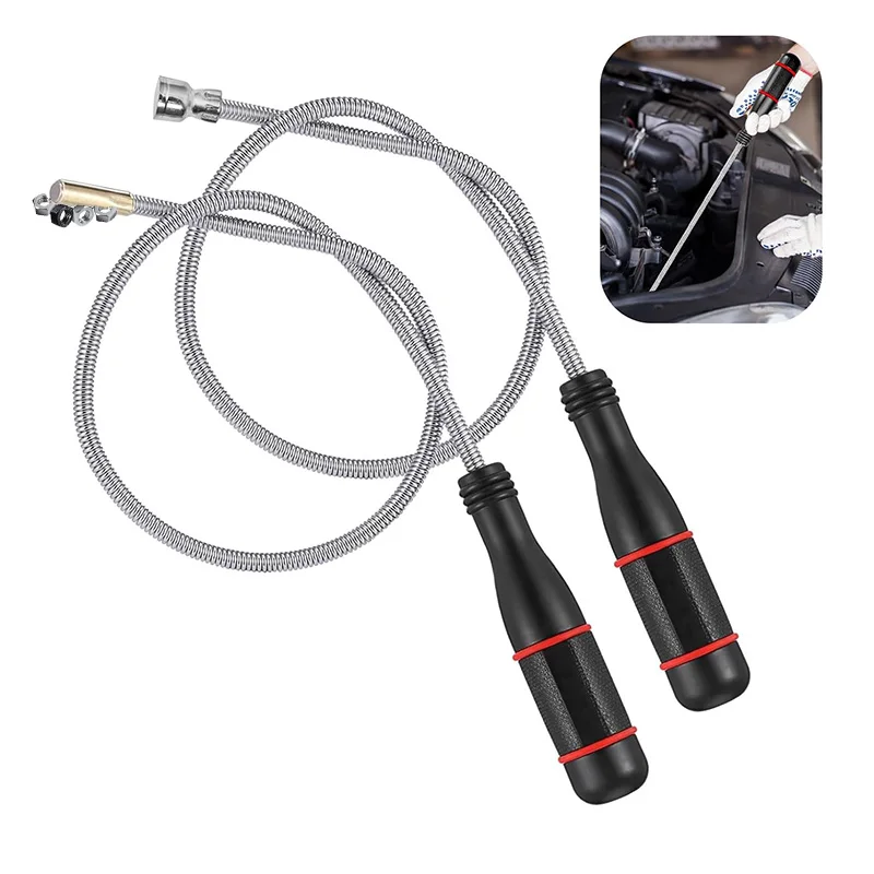 60CM Telescopic Flexible Magnetic Pickup Tool, Non-Slip Handle, Portable Retrieval Tool for Car Screws Nuts Keys Metal Debris