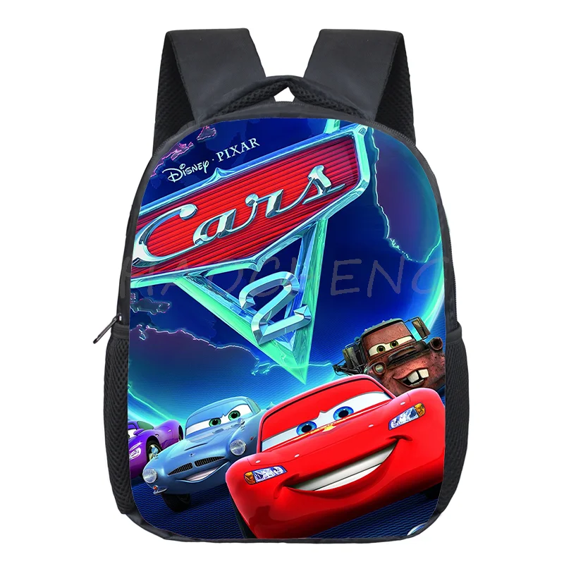 Disney 12 Inch Cartoon Car 95 School Backpack for 1-5 Years Old Boys Children School Bags Kids Kindergarten Backpack Book Bag