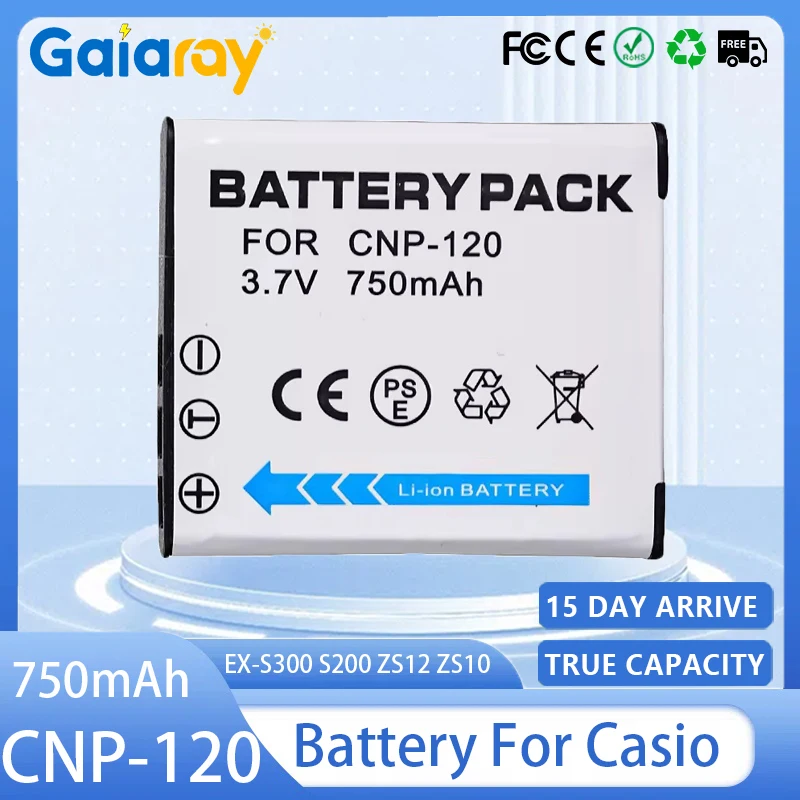 

CNP-120 NP-120 Camera Battery 3.7V 750mAh NP120 Rechargeable Battery for Casio EX-S300 S200 ZS12 ZS10 ZS20 ZS15 ZS26 ZS30
