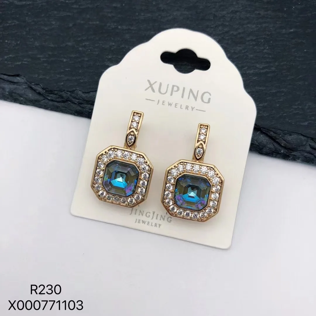 Xuping Jewelry New Arrival Luxury Women Crystal Earring with Gold Plated Valentine\'s Day gift