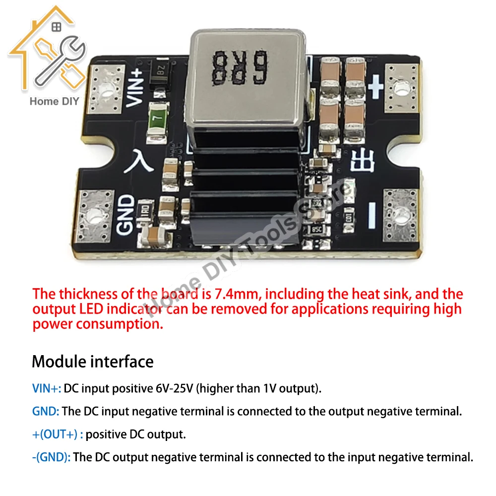 High Efficiency Output DC-DC 25V to 3.3V/5V/9V/12V 8A Buck Step Down Converter Board Module Voltage Regulator PCB Board