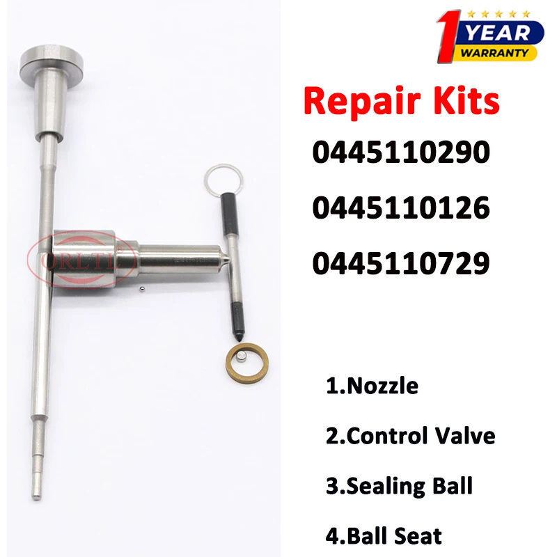 

0445110290 0445110126 0445110729 Injector Repair Kits Nozzle DLLA150P1197 Valve F00VC01044 for Hyundai Kia FE 2.0
