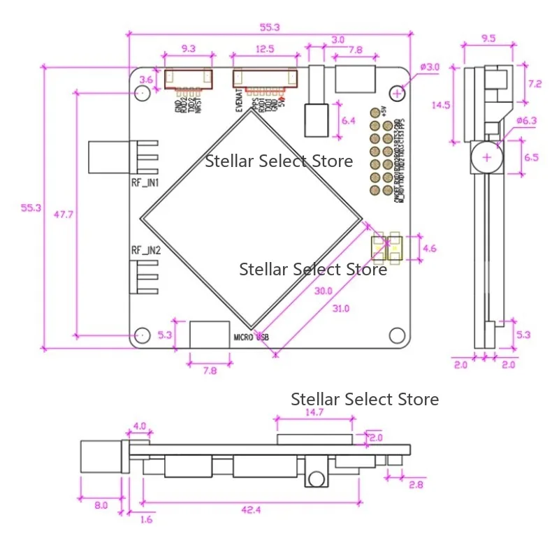 

Multi Band L1/L2/L5 High Precision Positioning RTK Box USB UART GNSS BDS GPS Receiver Module