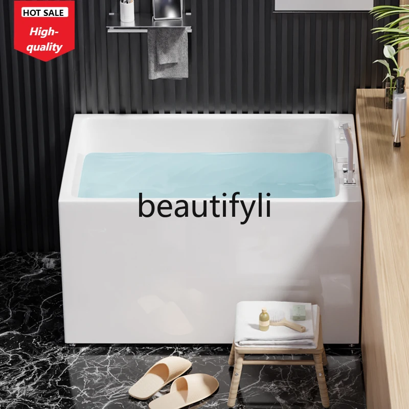 Acrylic integrated independent small apartment mini deepened narrow Japanese deep soaking stool bathtub D1089