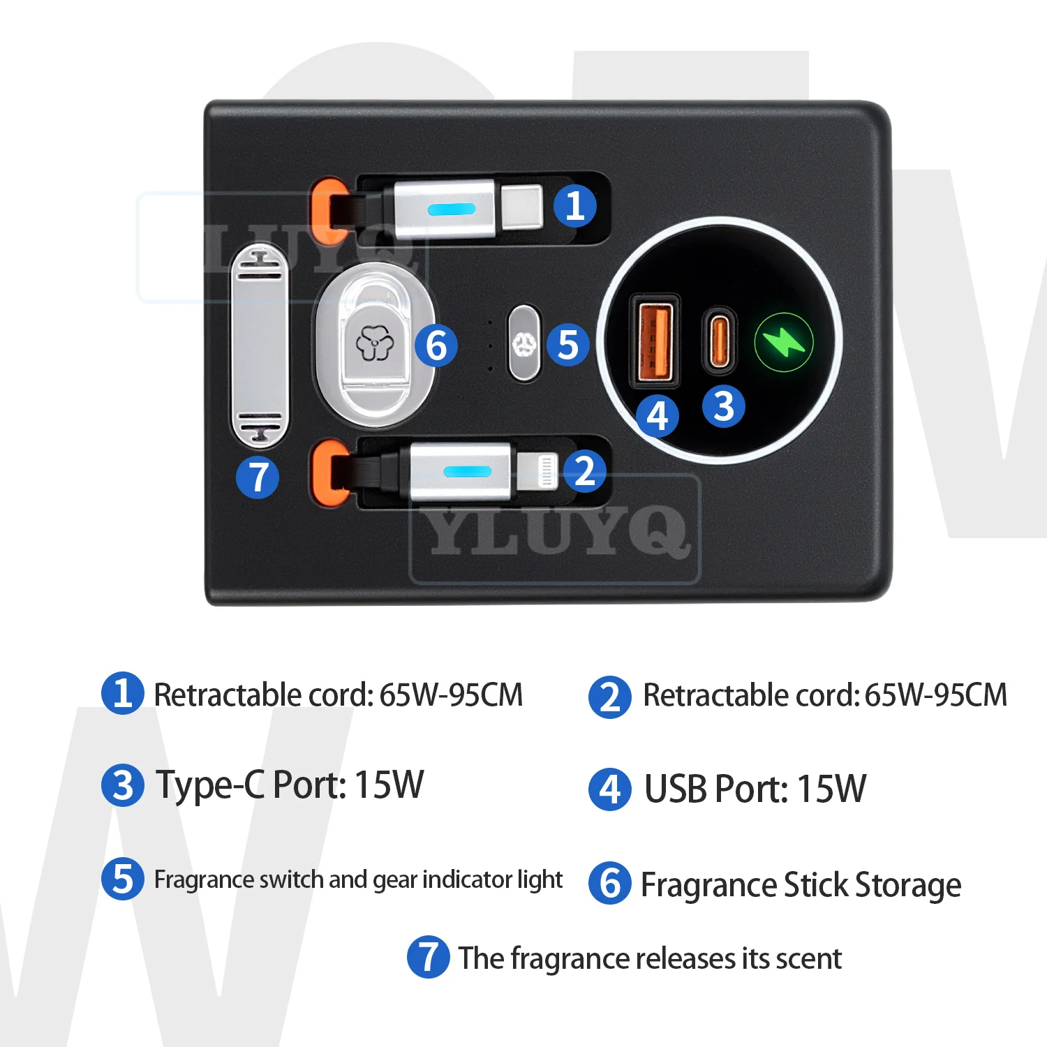 2026 For Volvo 2026 2026  XC60 in-car fast-charging expansion dock, car fragrance, super fast charging modification accessories