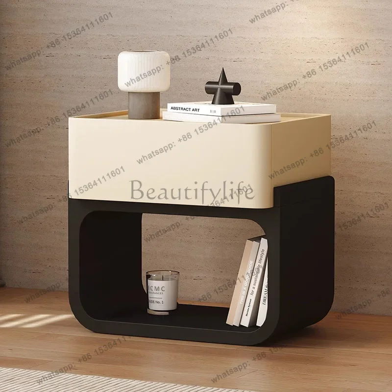 

yj58 Night Table Luxury Simple Nordic Trendy Bedside Table Drawers Italian Mesa De Cabeceira Bedroom Furnitur