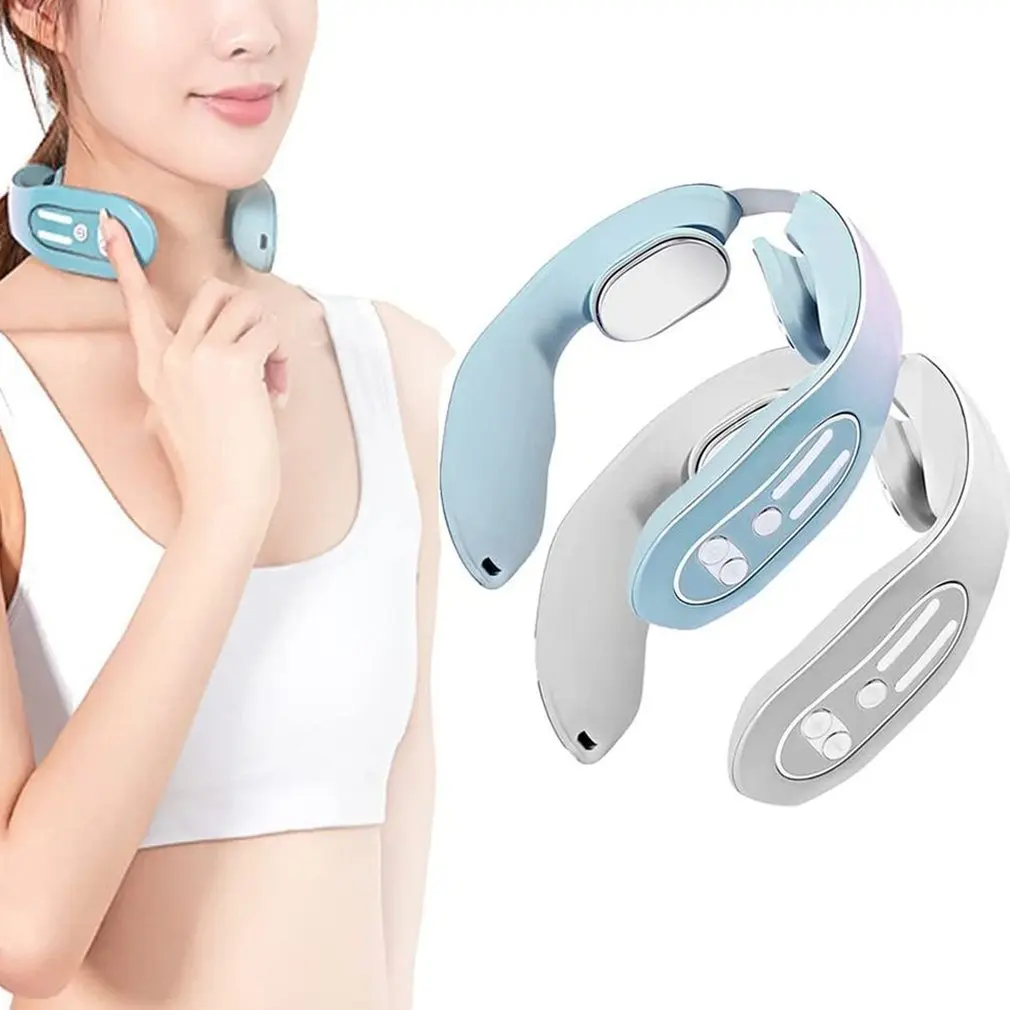 

Electric Pulse Neck Massager Acupoints Lymphvity Portable Neck Relaxer EMS Neck Massage Device Cordless Neck Massager