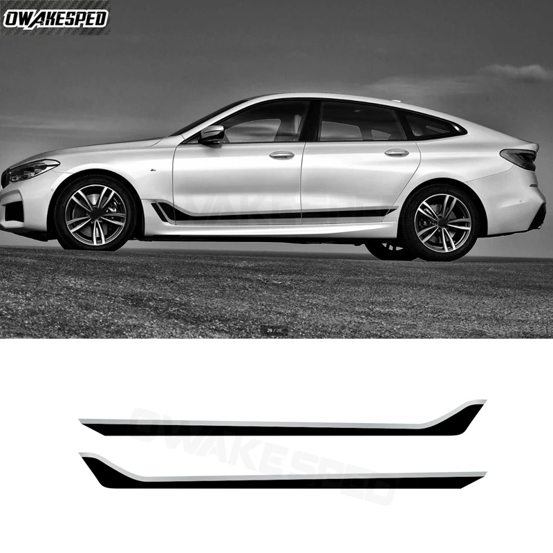 2 Pcs M Performance Decal Door Side Stripes Sticker For BMW 6 Series GT G32 6GT 630i 640i Sport 2017+ 2023 2024 Accessories