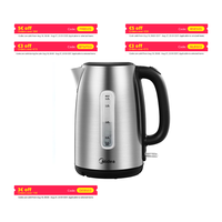 Midea Kettle Stainless Steel 1.7 L, BPA-Free Kettle, 2200 W Quick Boil Function,MKE17M1ADS-S.