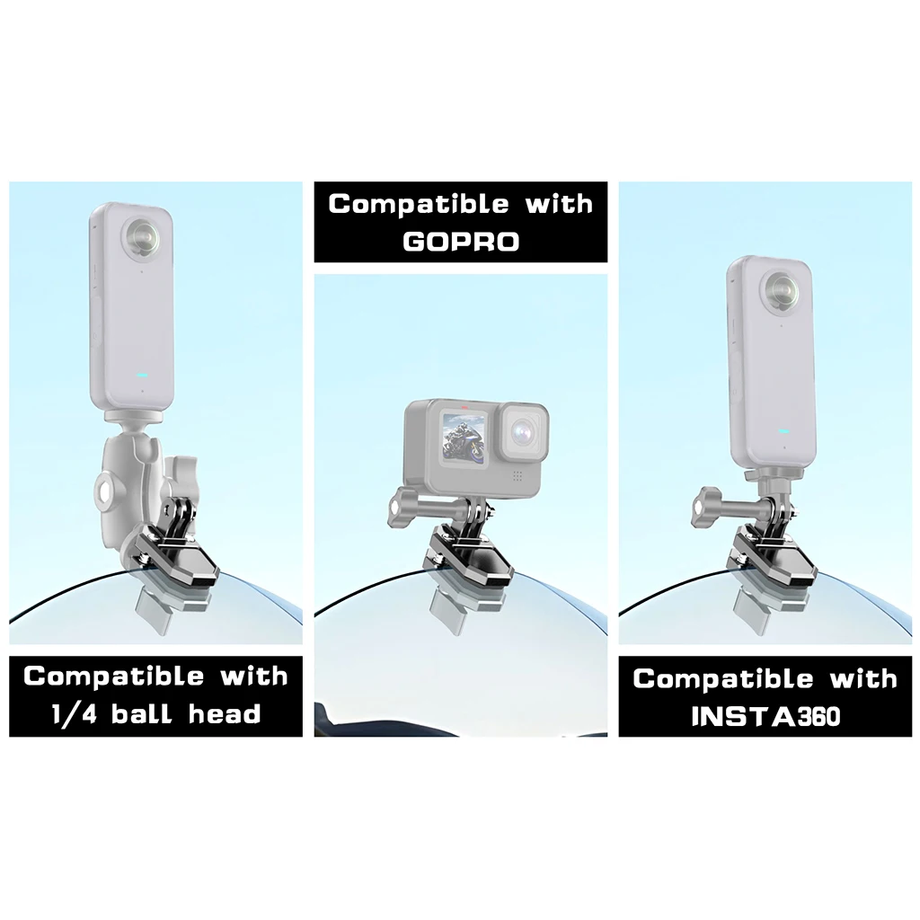 BGNing Motorrad-Windschutzscheiben-Halterungsklemme für DJI POCKET 4 für Insta360 X5 X4 X3 GO3S/ACE PRO2 /DJI Action 5 Pro 4 3 2 – Detail 15