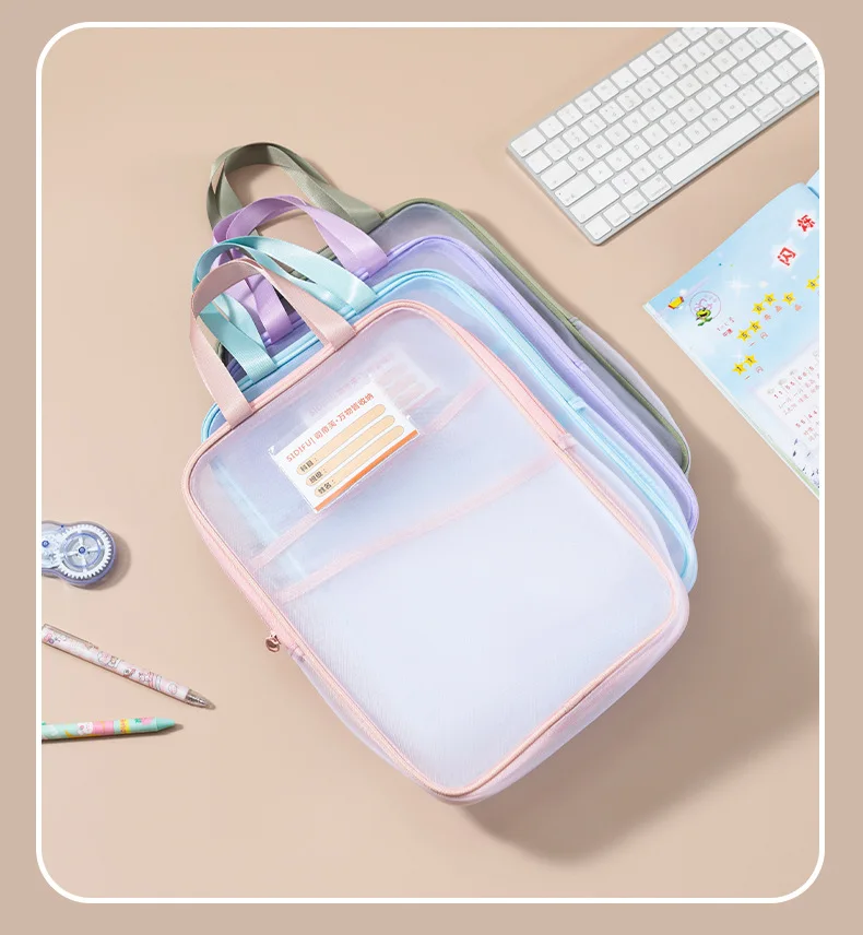

3pcs Multi-Purpose Transparent File Bag,School/Office/Home Document Organizer,Portable Zipper Envelope for Books,Certificates