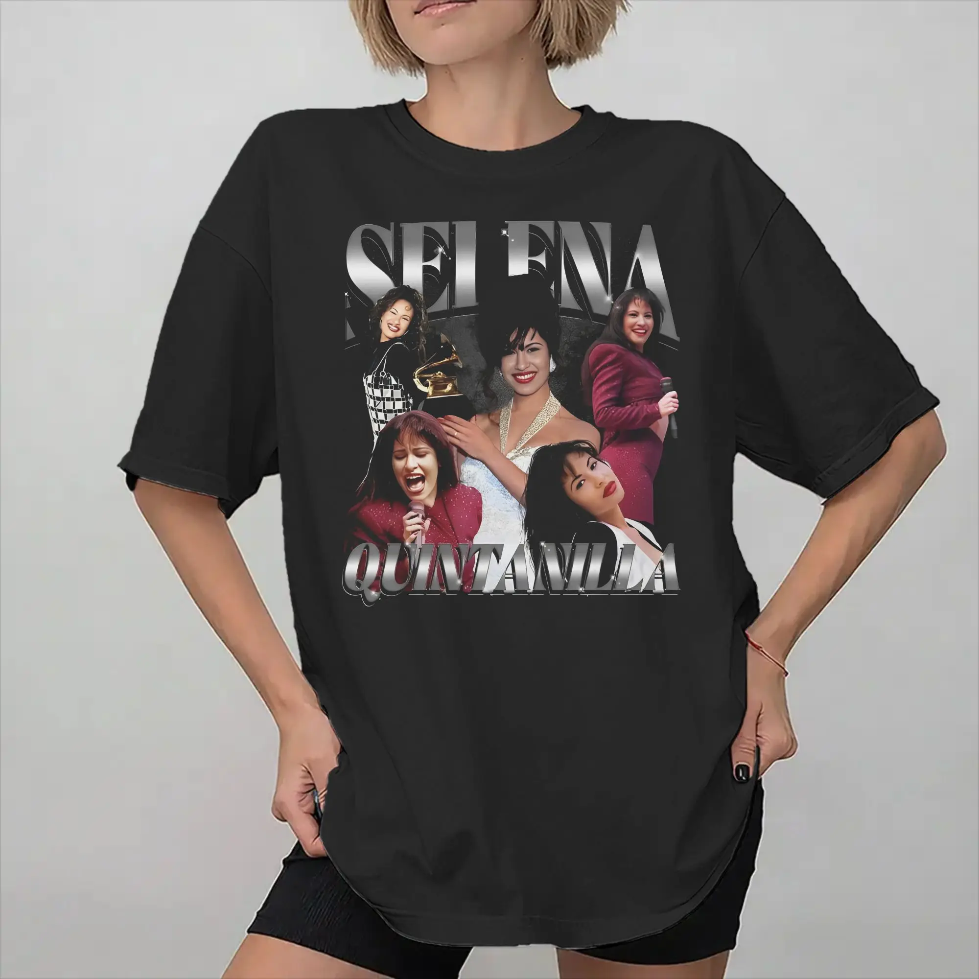 New Arrival Selena Quintanilla Vintage Collage  T Shirt For Unisex  Pure Cotton Tee Shirt Short Sleeve Tops