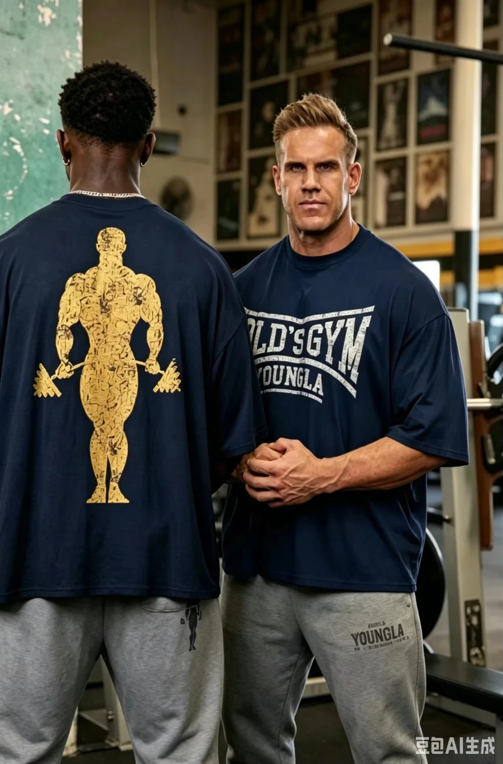 Sommer 2026 Herren Oversized Vintage Rissiges Grafik-Baumwoll-T-Shirt mit kurzen Ärmeln für Fitness, Bodybuilding, Workout und Freizeit – Detail 7