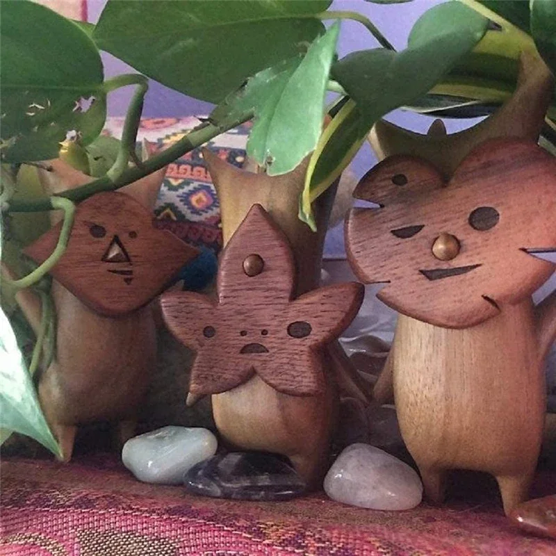 Korok Statue Toys figure in legno Korok Family Handicraft Gift Puppet Toy Ornament Zelda Breath Of The Wild artigianato Decoration