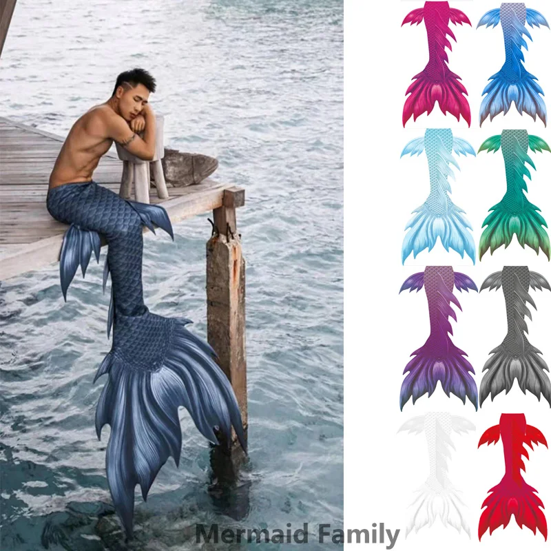 

New Merman and Mermaid Cosplay Costume With Monofin Fin Ocean Museum Performance Clothes Fish Skin Tail Swimming Free Shipping