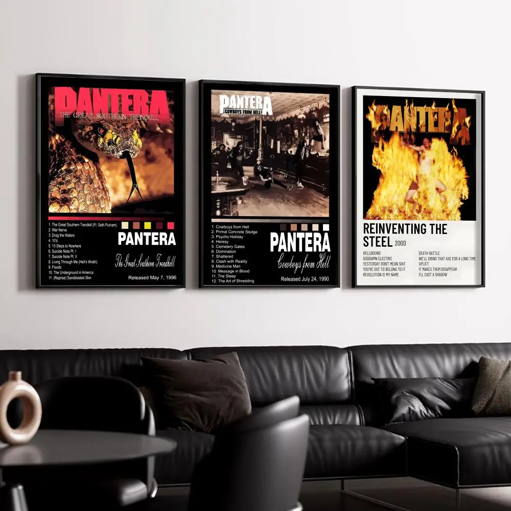 Band Music Album P-Pantera Poster Decorative Wall Art Stickers Mural Photo Print for Home Living Room Hallway Decor view 3