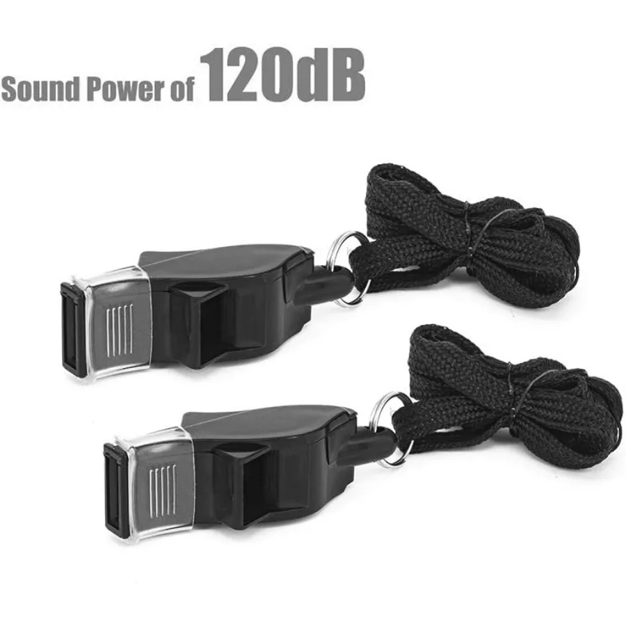 스포츠 심판 코치 호루라기 벌크 무소음 플라스틱 호루라기 고무 이빨 보호대 및 목걸이 포함